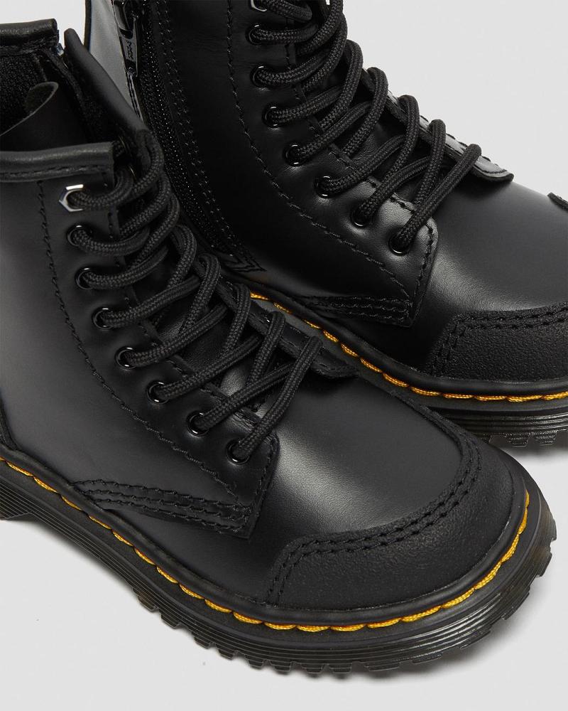 Dr Martens Toddler 1460 Overlay Lær Fritidsstøvler Barn Svarte | Norge 157SGL